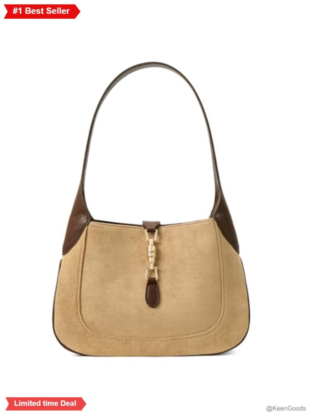 Vegan Leather Shoulder Bag Hobo Faux Suede Push Lock Everyday Purse